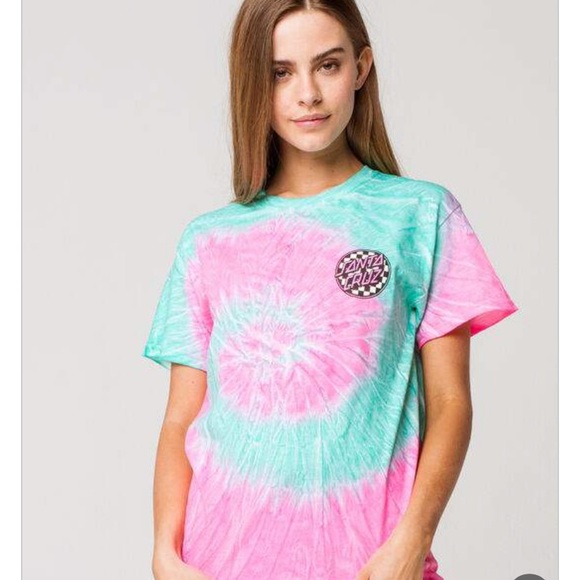 Tye dye blue ladies Santa Cruz SS medium top - Picture 3 of 5